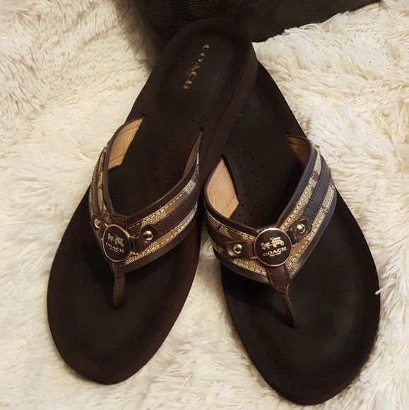 coach jasmine flip flops